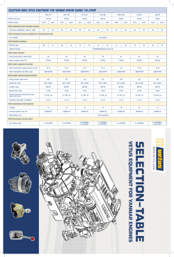 selection-table vetus equipment for yanmar engine range
