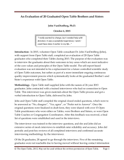 An Evaluation of 20 Graduated Open Table Brothers and Sisters