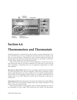Section 6.6 Thermometers and Thermostats