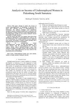 Analysis on Income of Underemployed Women in Palembang