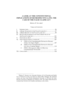 A Look at the Constitutional Implications of Retrospective Laws: The