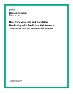 Real-Time Analysis and Condition Monitoring with Predictive