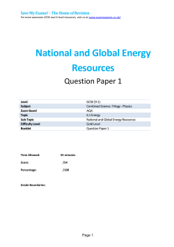 National and Global Energy Resources