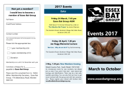 Events leaflet - Essex Bat Group