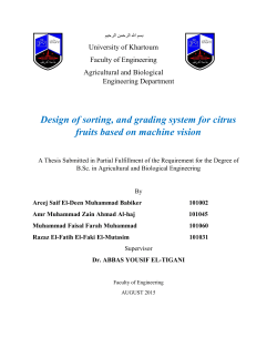 Design of sorting, and grading system for citrus fruits based on