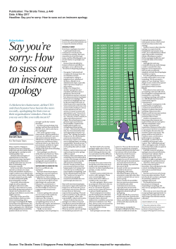 Say you`re sorry: How to suss out an insincere apology