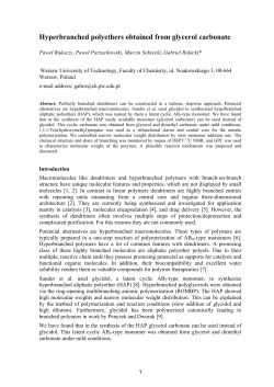 Hyperbranched polyethers obtained from glycerol