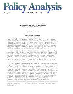 Rethinking the Dayton Agreement: Bosnia Three