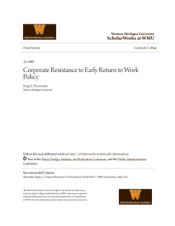 Corporate Resistance to Early Return to Work Policy