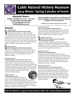 January-May 2014 Calendar of Events