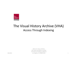 The Visual History Archive (VHA)