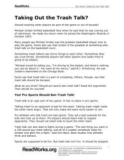 Taking Out the Trash Talk?