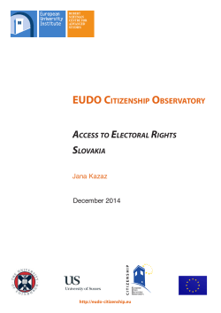 Access to Electoral Rights: Slovakia