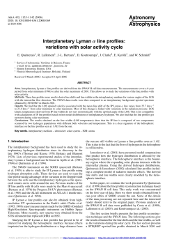 Interplanetary Lyman $\ alpha $ line profiles: variations with solar