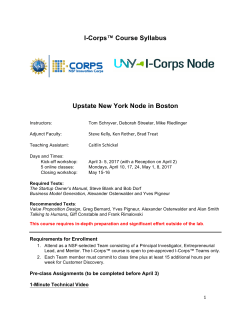 I-Corps&trade; Course Syllabus Upstate New York Node in Boston