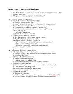 Outline Lecture Twelve&mdash;Britain`s Moral Impasse 1) How did the