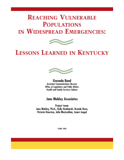 reaching vulnerable populations in widespread emergencies