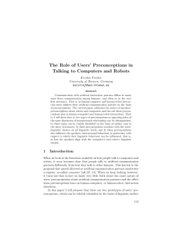 The Role of Users` Preconceptions in Talking to Computers and