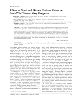 Effects of Novel and Historic Predator Urines on Semi-Wild