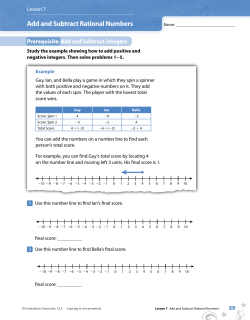 Add and Subtract Rational Numbers