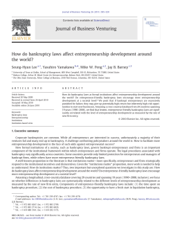 How do bankruptcy laws affect entrepreneurship development