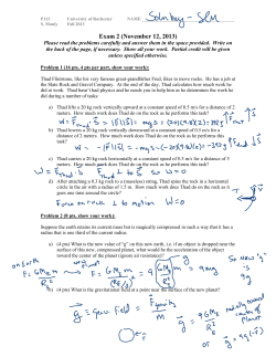 Exam 2 solutions - University of Rochester