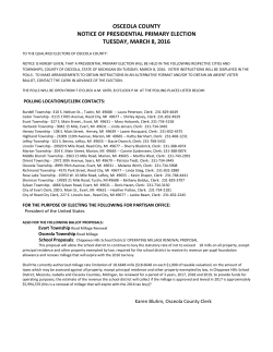 osceola county notice of presidential primary election tuesday