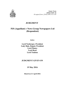 PJS (Appellant) v News Group Newspapers Ltd