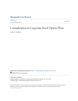 Consideration in Corporate Stock Option Plans