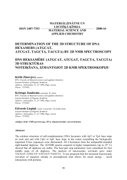 (atgcat,atcgat, tagcta, tacgta) by 2d nmr spectroscopy