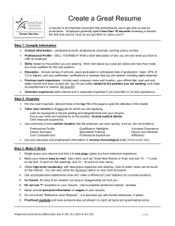 Create a Great Resume