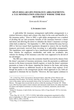 split-dollar life insurance arrangements: a tax minimization strategy