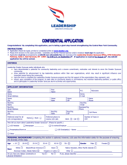 LGS 2016 Application - Leadership Greater Syracuse