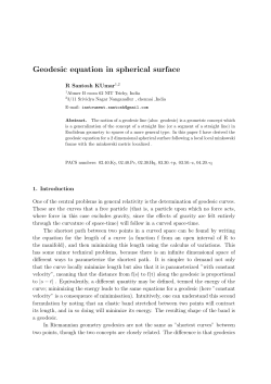 Geodesic equation in spherical surface