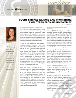 coUrT STrIKES ILLINoIS Law ProHIBITING EmPLoYErS From