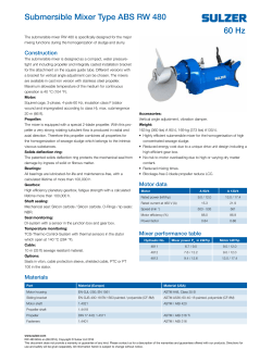 60 Hz Submersible Mixer Type ABS RW 480
