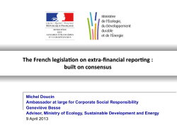 The French legislation on extra-financial reporting