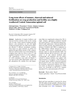 Long term eVects of manure, charcoal and mineral