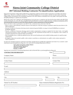 Informal Bidding Act Contractor Pre-Qualification