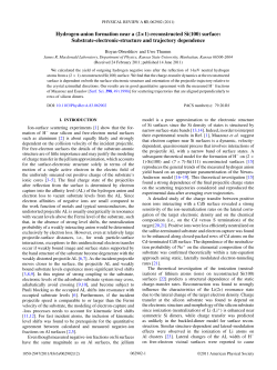 Hydrogen-anion formation near a (2&times;1)