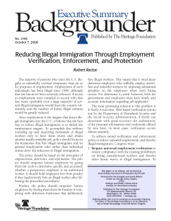 Reducing Illegal Immigration Through Employment