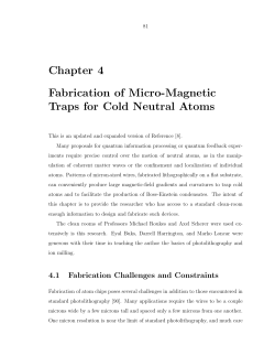 Chapter 4 Fabrication of Micro-Magnetic Traps for Cold Neutral Atoms