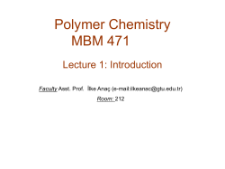 Polymer Chemistry MBM 471