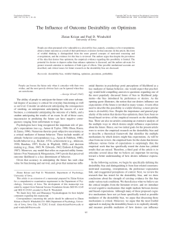 The Influence of Outcome Desirability on Optimism