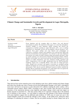 Climate Change and Sustainable Growth and Development in
