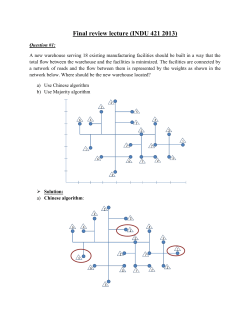 Final review lecture (INDU 421 2013)