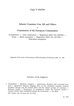 Case T-395/94 Atlantic Container Line AB and Others v