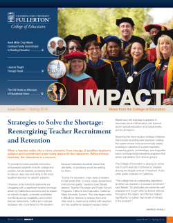 Strategies to Solve the Shortage: Reenergizing Teacher