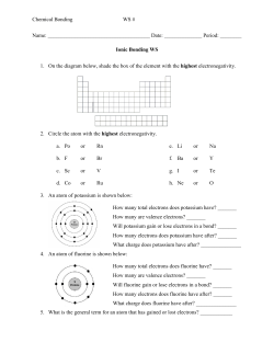Chemical Bonding WS # Name