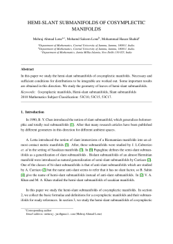 HEMI-SLANT SUBMANIFOLDS OF COSYMPLECTIC MANIFOLDS